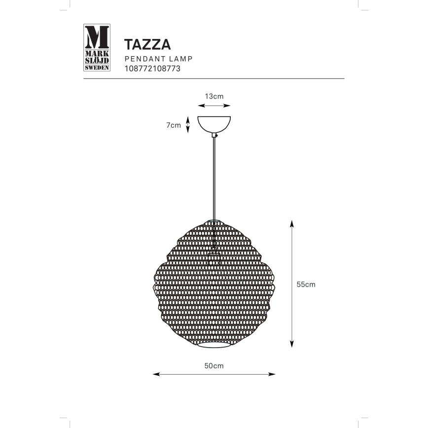 Markslöjd 108772 - Lestenec na vrvici TAZZA 1xE27/40W/230V črna