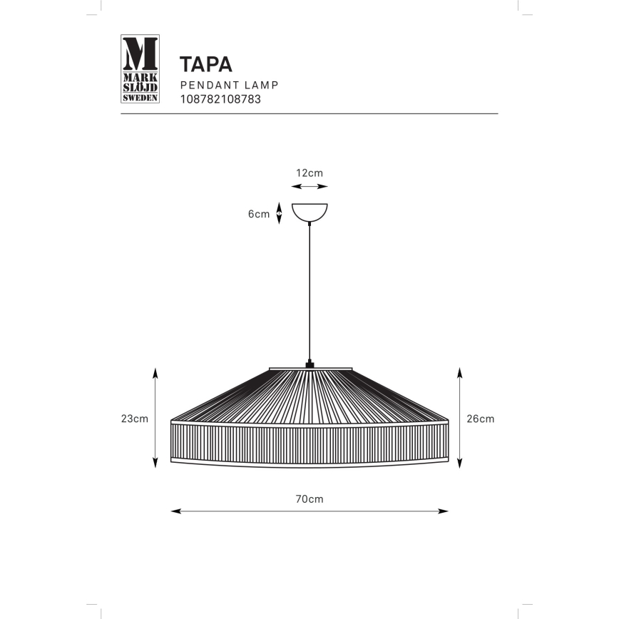 Markslöjd 108783 - Lestenec na vrvici TAPA 1xE27/40W/230V bež/bambus