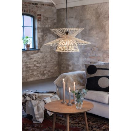 Markslöjd 108785 - Lestenec na vrvici DUPLICI 1xE27/40W/230V bež/bambus