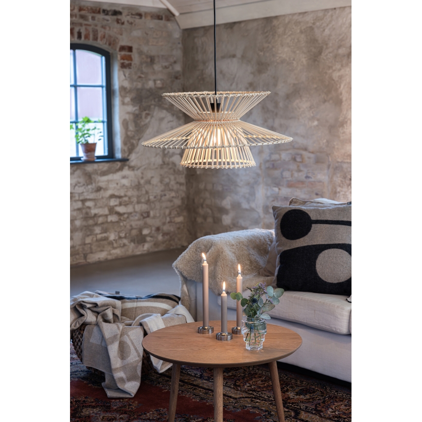 Markslöjd 108785 - Lestenec na vrvici DUPLICI 1xE27/40W/230V bež/bambus