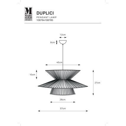 Markslöjd 108785 - Lestenec na vrvici DUPLICI 1xE27/40W/230V bež/bambus