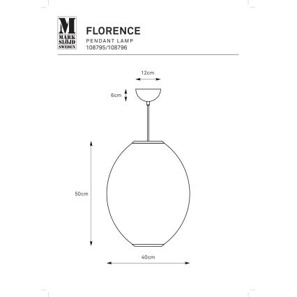 Markslöjd 108796 - Lestenec na vrvici FLORENCE 1xE27/40W/230V bela