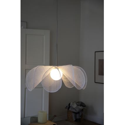 Markslöjd 108818 - Lestenec na vrvici STYRKA 1xE27/40W/230V pr. 75 cm bela