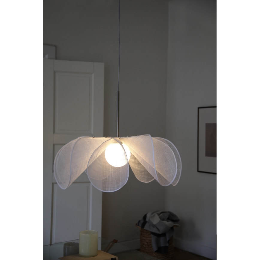 Markslöjd 108818 - Lestenec na vrvici STYRKA 1xE27/40W/230V pr. 75 cm bela