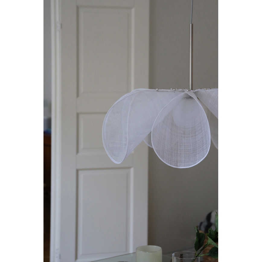 Markslöjd 108818 - Lestenec na vrvici STYRKA 1xE27/40W/230V pr. 75 cm bela