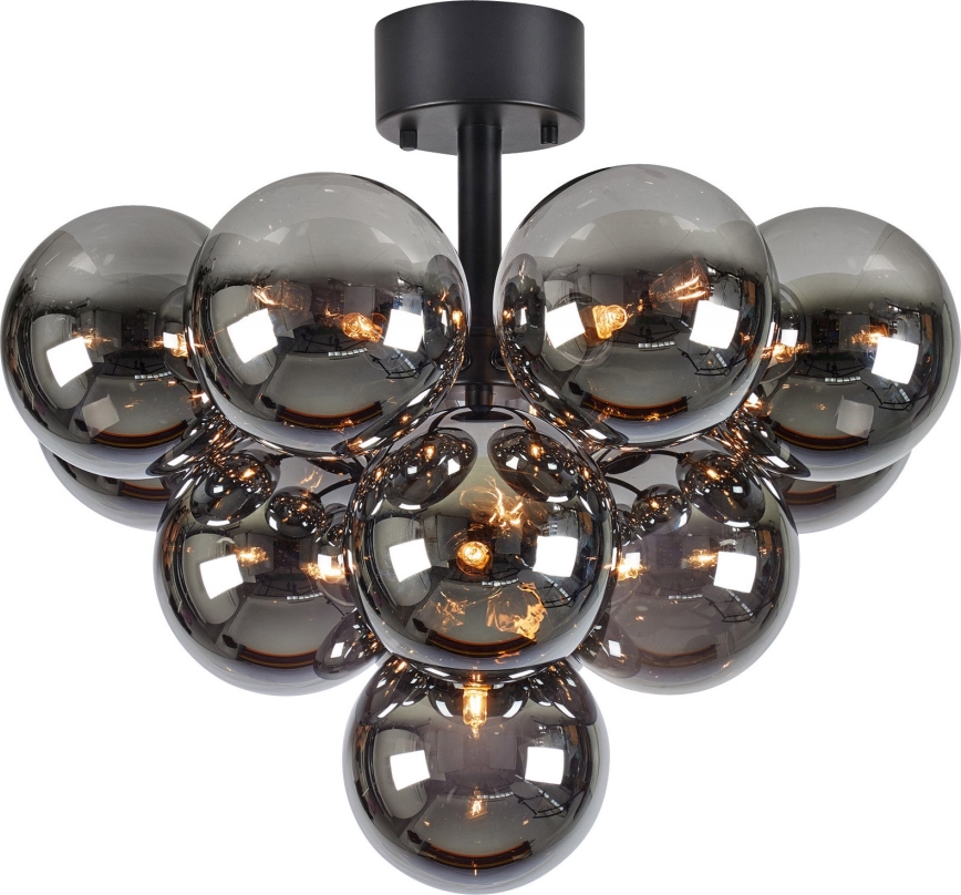 Markslöjd 108845 - Nadgradni stropni lestenec MERLOT 13xG9/18W/230V premer 56 cm črna/zadimljena