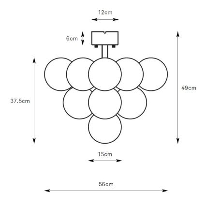 Markslöjd 108845 - Nadgradni stropni lestenec MERLOT 13xG9/18W/230V premer 56 cm črna/zadimljena