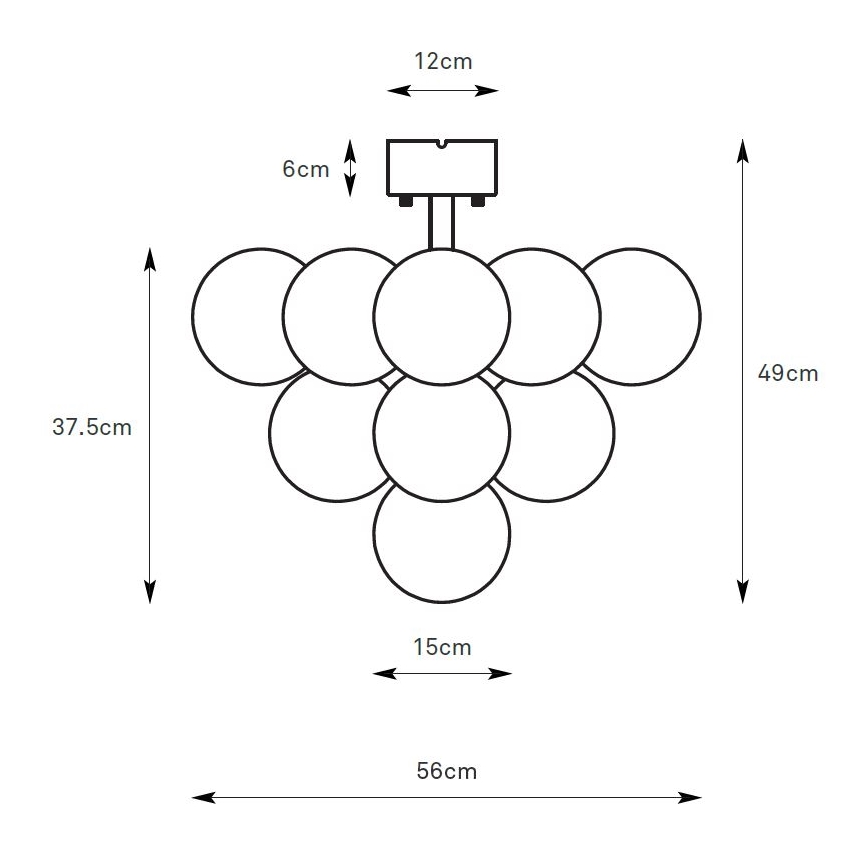 Markslöjd 108845 - Nadgradni stropni lestenec MERLOT 13xG9/18W/230V premer 56 cm črna/zadimljena