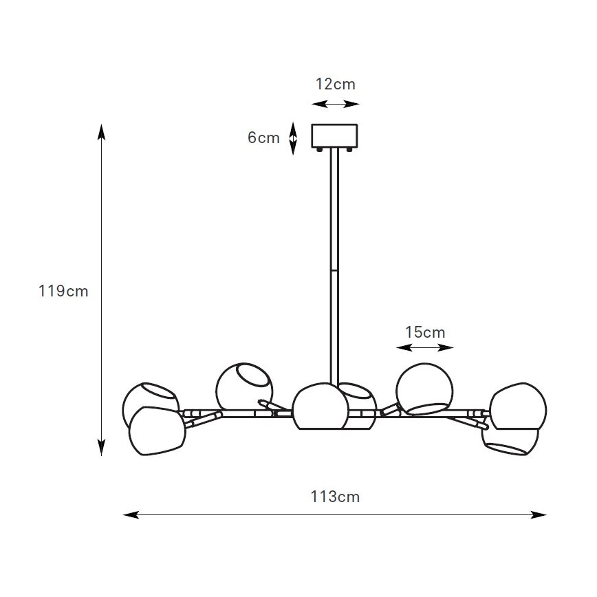 Markslöjd 108852 - Lestenec na drogu EDGAR 8xE14/40W/230V črna