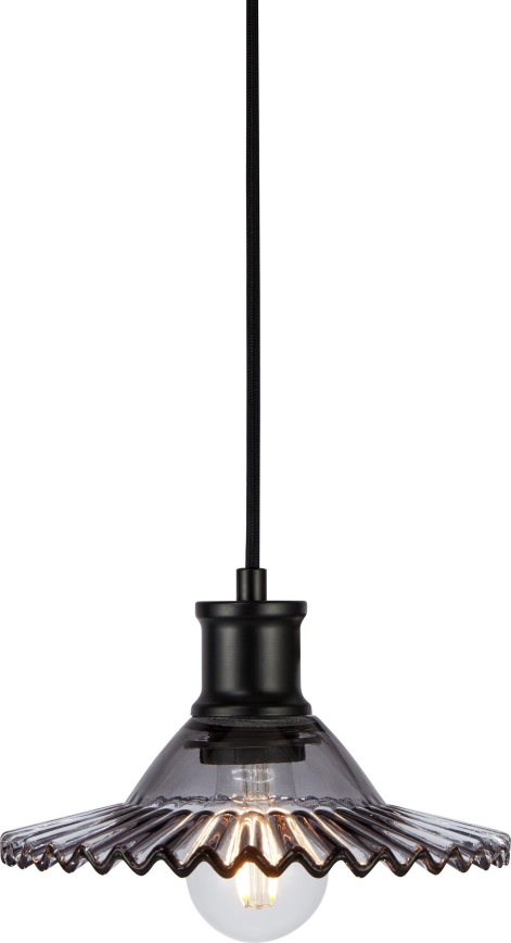Markslöjd 108854 - Lestenec na vrvici NOVIA 1xE27/40W/230V črna/dimna