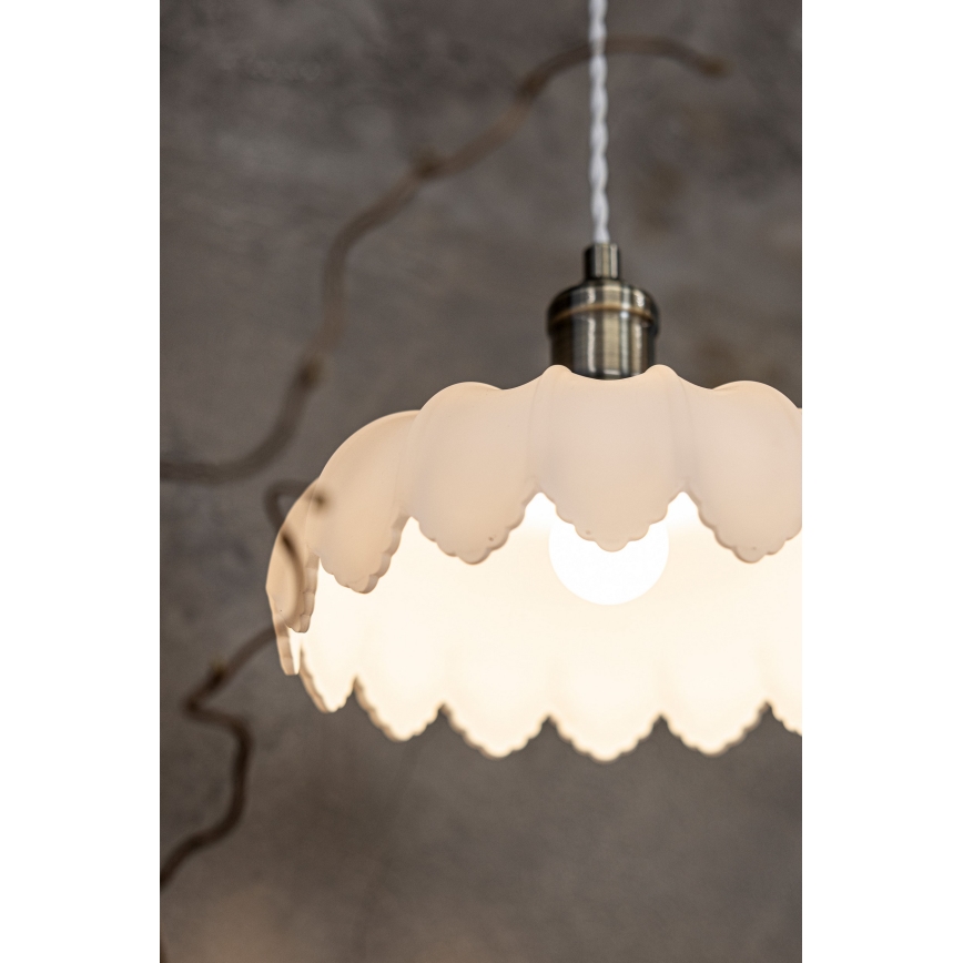 Markslöjd 108857 - Lestenec na vrvici KURAGE 1xE27/40W/230V medenina/bela