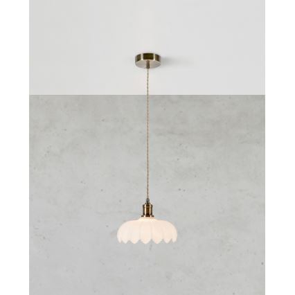 Markslöjd 108857 - Lestenec na vrvici KURAGE 1xE27/40W/230V medenina/bela