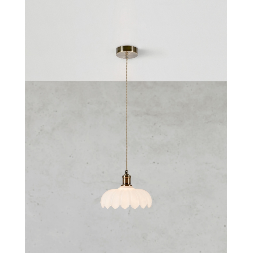 Markslöjd 108857 - Lestenec na vrvici KURAGE 1xE27/40W/230V medenina/bela