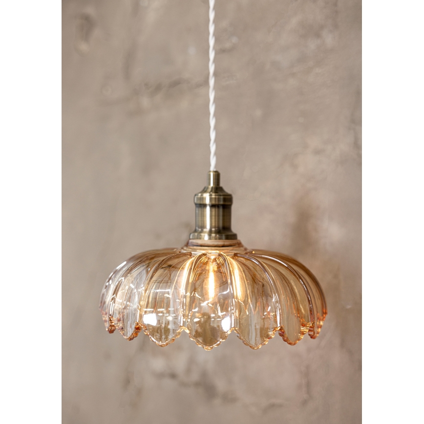 Markslöjd 108858 - Lestenec na vrvici KURAGE 1xE27/40W/230V medenina/dimna bež