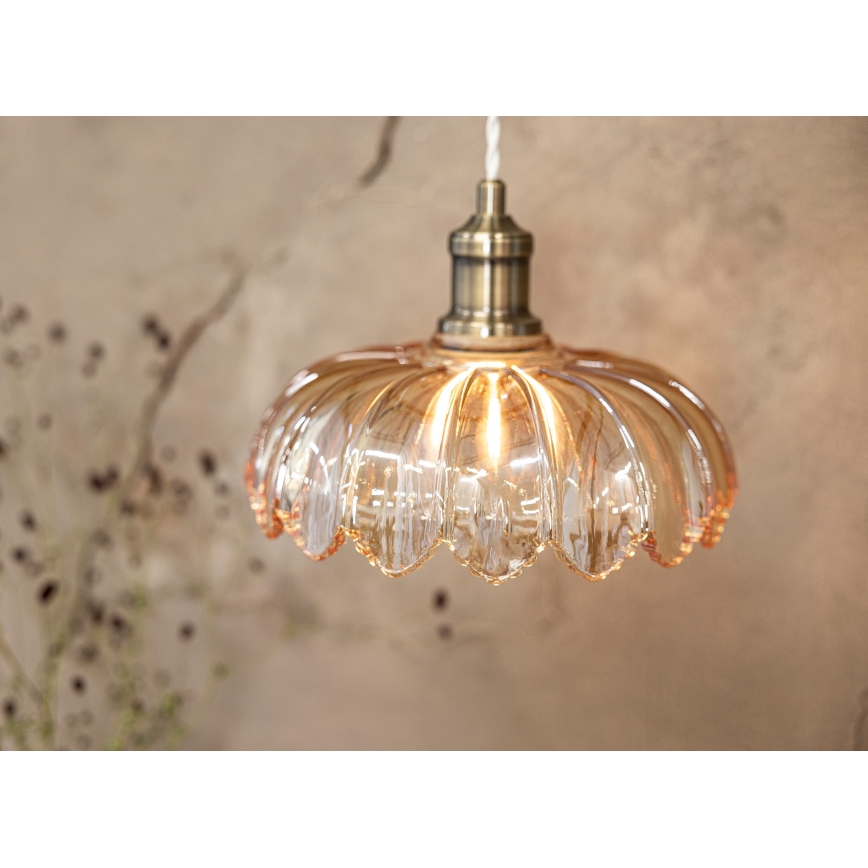 Markslöjd 108858 - Lestenec na vrvici KURAGE 1xE27/40W/230V medenina/dimna bež