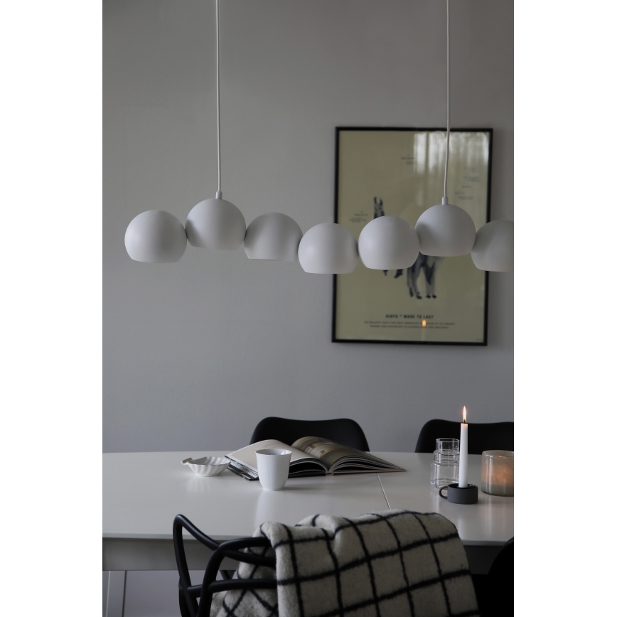 Markslöjd 108859 - Lestenec na vrvici CUPOLO 7xE14/40W/230V bela