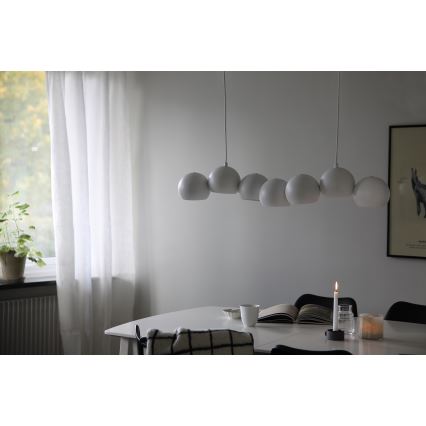 Markslöjd 108859 - Lestenec na vrvici CUPOLO 7xE14/40W/230V bela