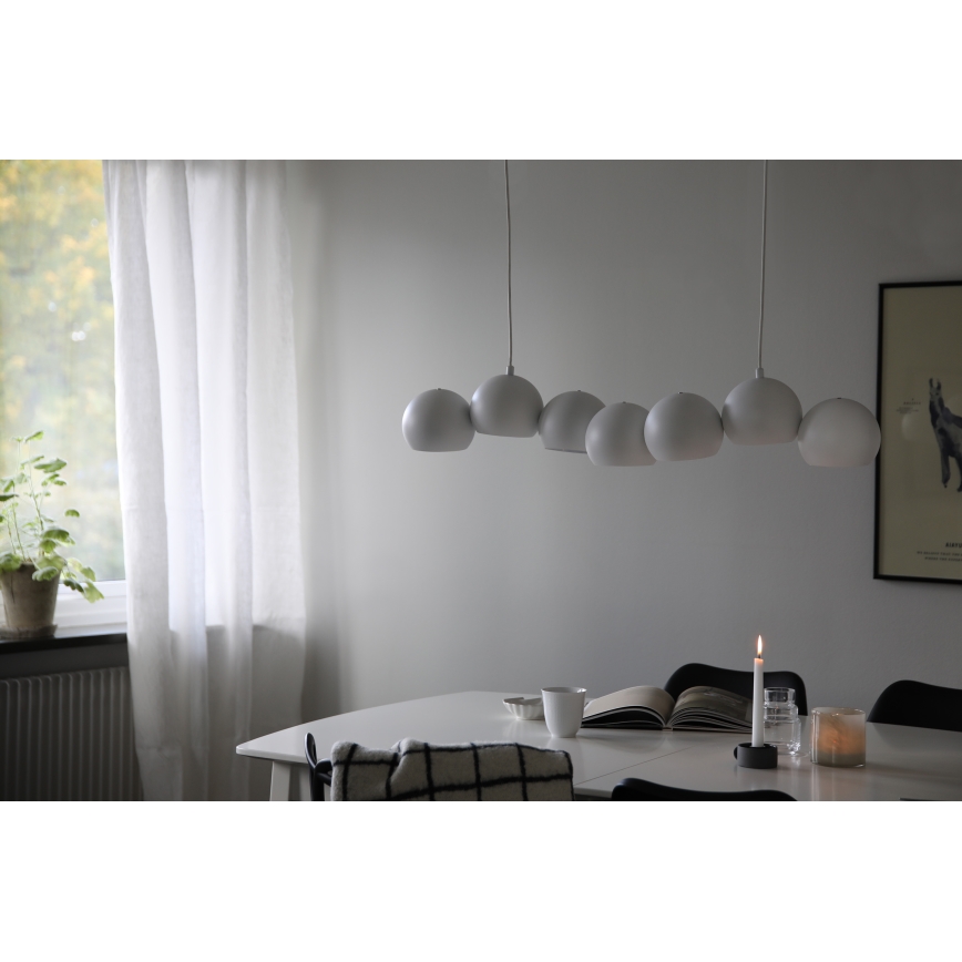 Markslöjd 108859 - Lestenec na vrvici CUPOLO 7xE14/40W/230V bela