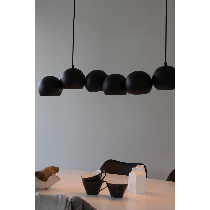 Markslöjd 108860 - Lestenec na vrvici CUPOLO 7xE14/40W/230V črna