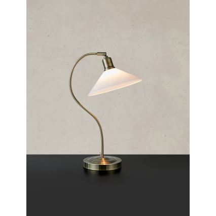 Markslöjd 108863 - Namizna svetilka VELA 1xE27/40W/230V medenina/bela