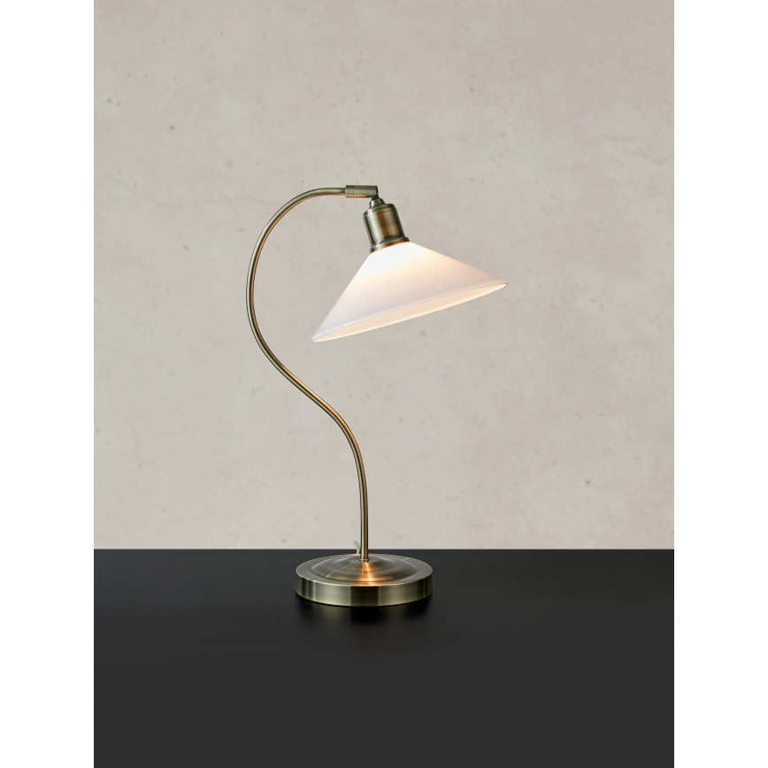 Markslöjd 108863 - Namizna svetilka VELA 1xE27/40W/230V medenina/bela