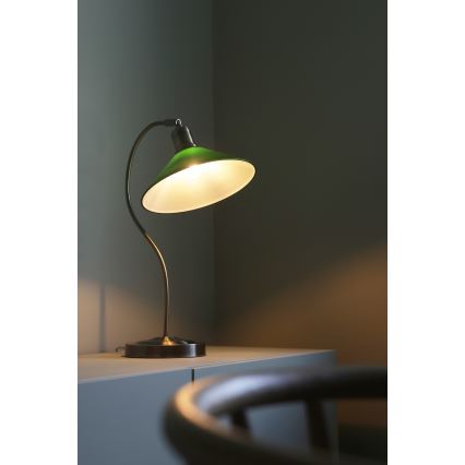 Markslöjd 108864 - Namizna svetilka VELA 1xE27/40W/230V medenina/zelena