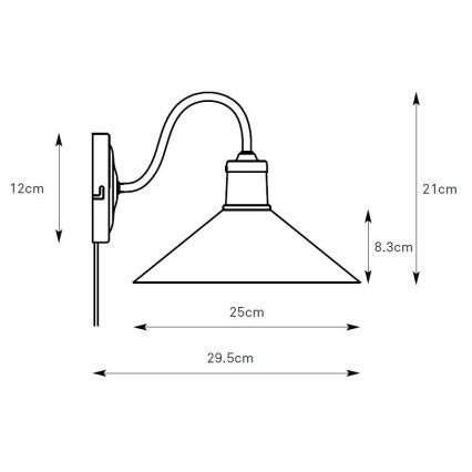 Markslöjd 108865 - Stenska svetilka VELA 1xE27/40W/230V medenina/bela