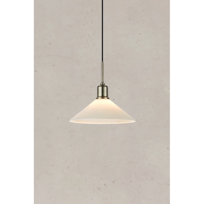 Markslöjd 108867 - Lestenec na vrvici VELA 1xE27/40W/230V medenina/bela