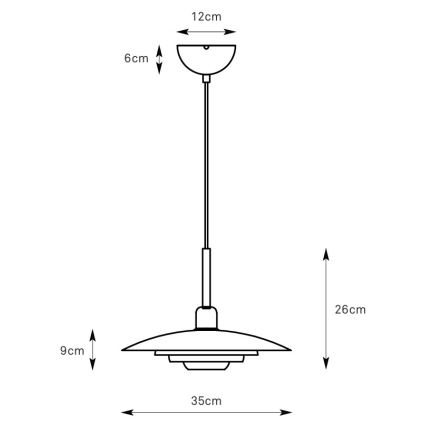 Markslöjd 108875 - Viseča svetilka PINY s kablom 1xE27/60W/230V, premer 35 cm, bež