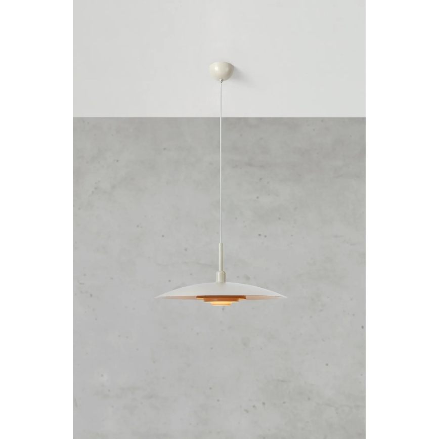 Markslöjd 108877 - viseči lestenec PINY na vrvici 1xE27/60W/230V, premer 57 cm, bež