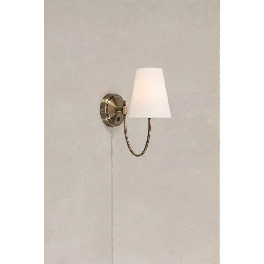 Markslöjd 108908 - Stenska svetilka AMAR 1xE14/40W/230V bela/medenina