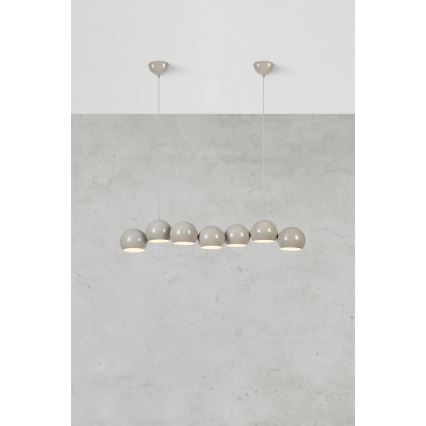 Markslöjd 108914 - Viseči lestenec na kablu CUPOLO 7xE14/40W/230V siva