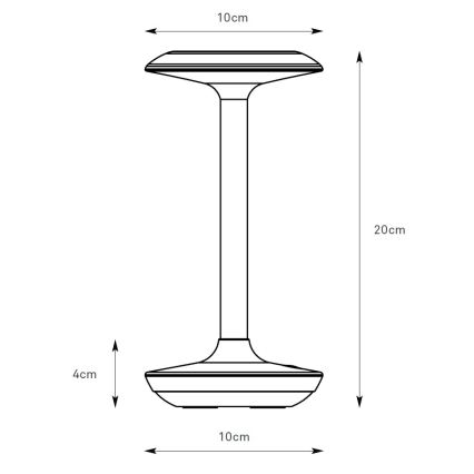 Markslöjd 108917 - LED Zatemnitvena zunanja polnilna namizna svetilka PETIT LED/2W/1800 mAh 2200/2700/3000K IP44 siva