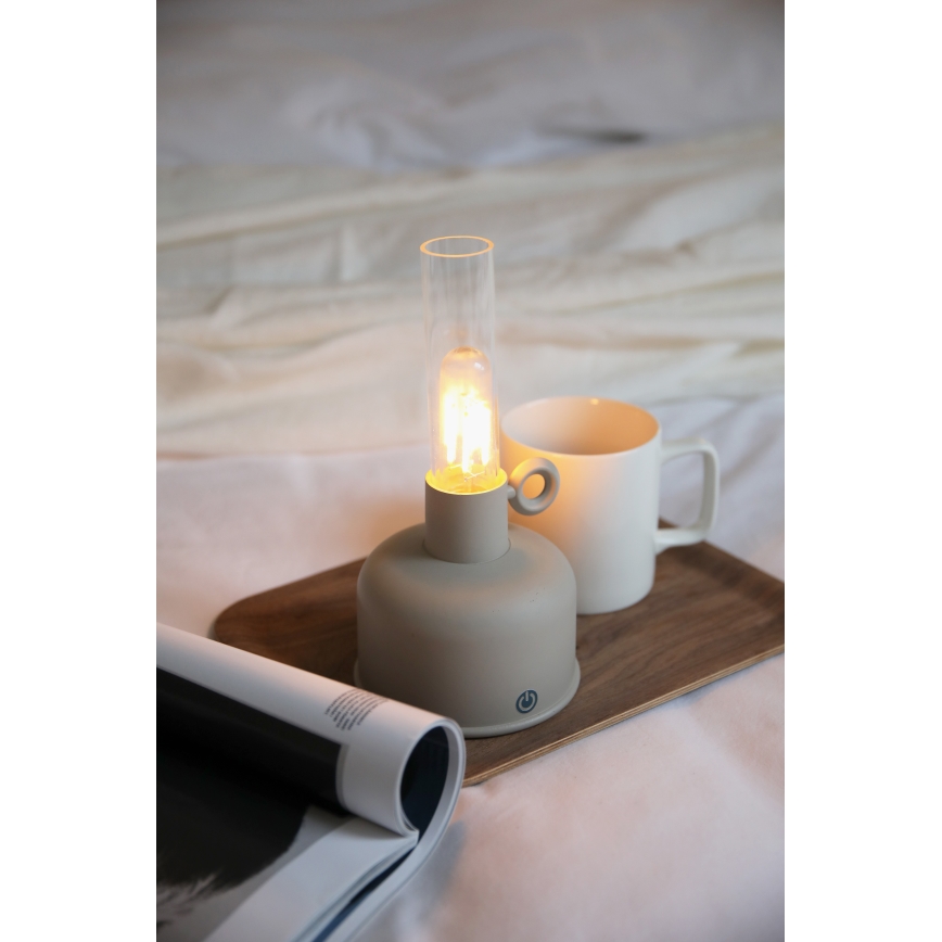 Markslöjd 108921 - LED Zatemnitvena zunanja polnilna namizna svetilka ASTRID LED/2W/1200 mAh IP44 siva