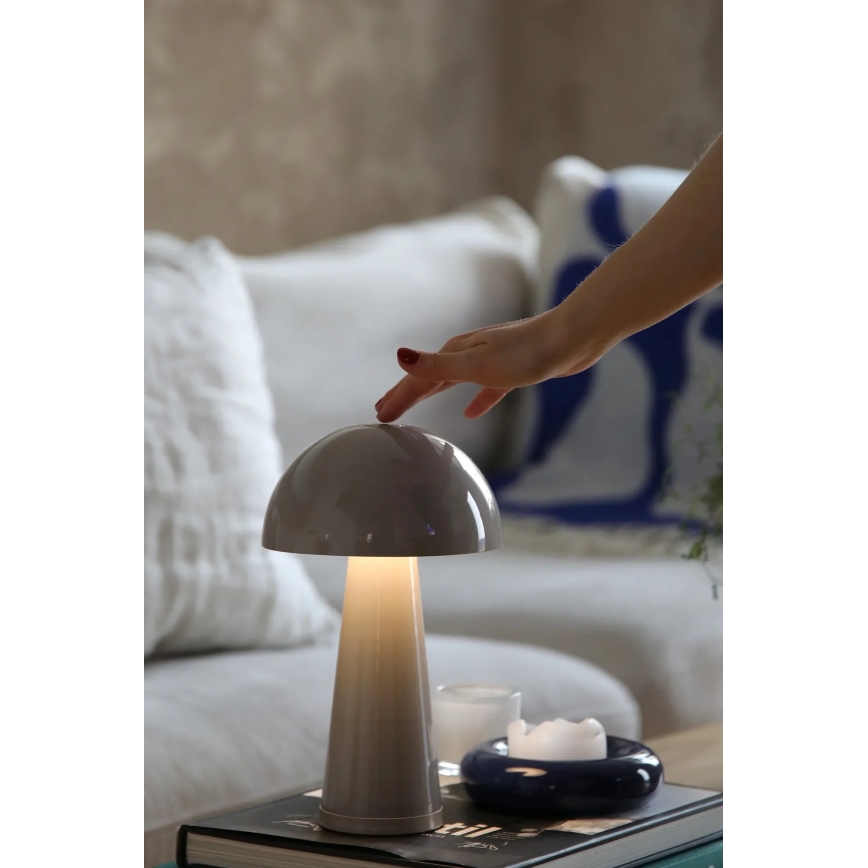 Markslöjd 108950 - LED zatemnitvena polnilna namizna svetilka FUNGI LED/1,5W/5V 2000 mAh IP44 siva