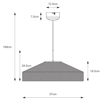 Markslöjd 108955 - Viseča svetilka na kablu ALIA 1xE27/60W/230V, premer 57 cm, kremna/črna