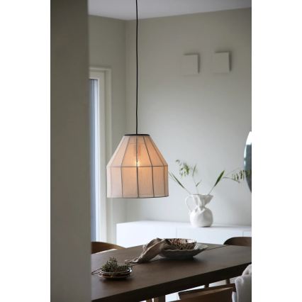 Markslöjd 108956 - Viseči lestenec na žici AIKO 1xE27/60W/230V premer 37 cm kremna/črna