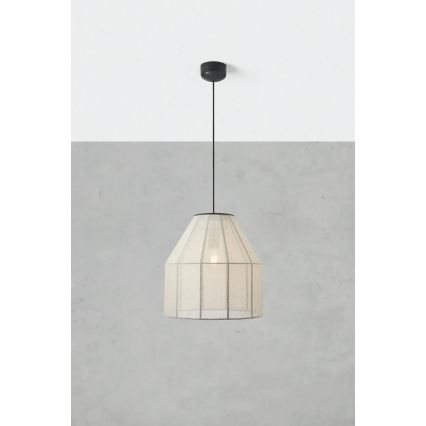 Markslöjd 108956 - Viseči lestenec na žici AIKO 1xE27/60W/230V premer 37 cm kremna/črna