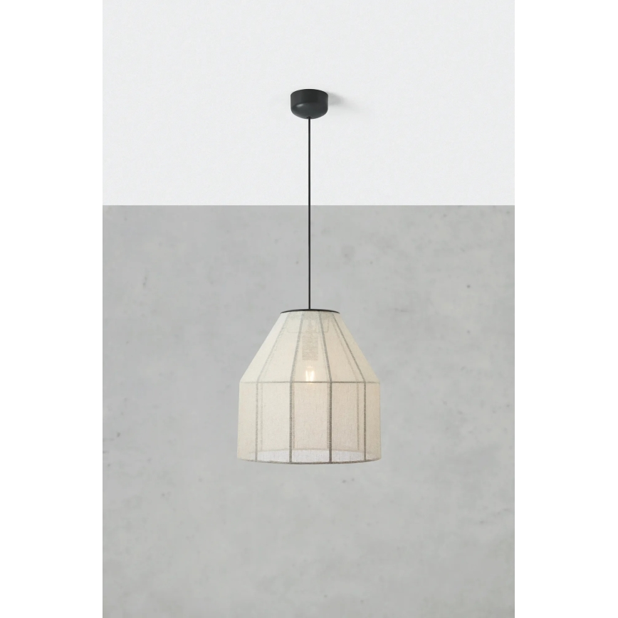 Markslöjd 108956 - Viseči lestenec na žici AIKO 1xE27/60W/230V premer 37 cm kremna/črna
