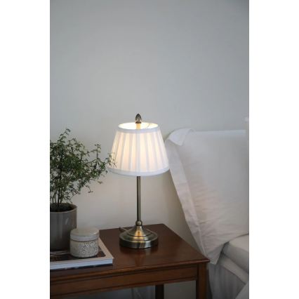 Markslöjd 108973 - Namizna svetilka OXFORD 1xE14/40W/230V bela/mesing