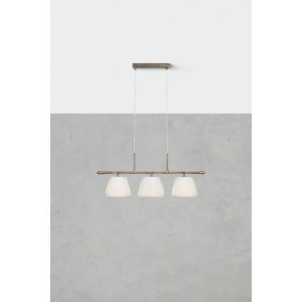 Markslöjd 108975 - Viseči lestenec na kablu OXFORD 3xE14/40W/230V mesing/bela