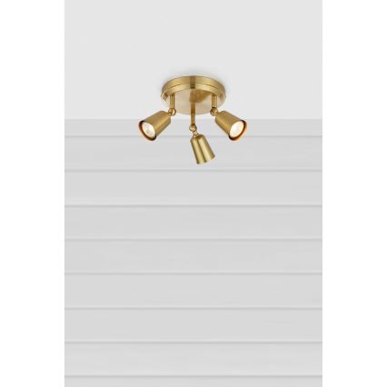 Markslöjd 108980 - Točkovno svetilo TINY 3xGU10/7W/230V v mesingu