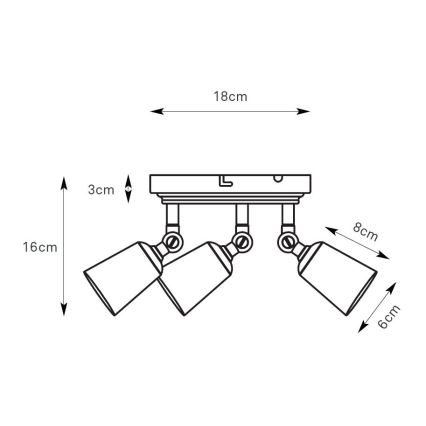 Markslöjd 108981 - Točkovno svetilo TINY 3xGU10/7W/230V, sijajni krom