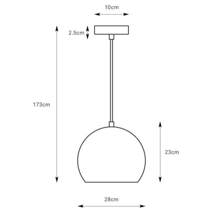 Markslöjd 108986 - Viseča svetilka s kablom POP 1xE27/40W/230V premer 28 cm siva