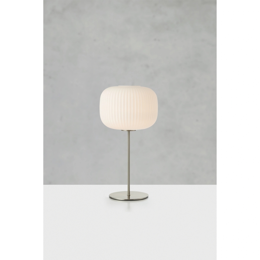 Markslöjd 109007 - Namizna svetilka SOBER 1xE27/40W/230V bela/matni krom