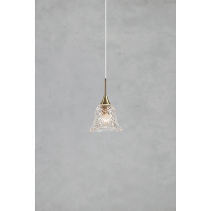 Markslöjd 109011 - Viseči lestenec LUNA na kablu 1xE14/40W/230V medenina