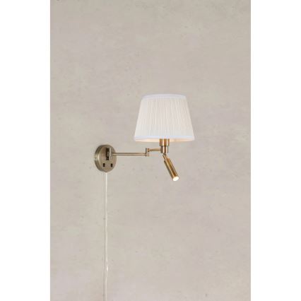 Markslöjd 109017 - LED stenska svetilka PIVOT 1xE27/40W/230V + LED/4W kremna/medena