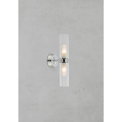 Markslöjd 109027 - Kopalniška stenska svetilka RIMINI 2xG9/20W/230V IP44 sijajni krom