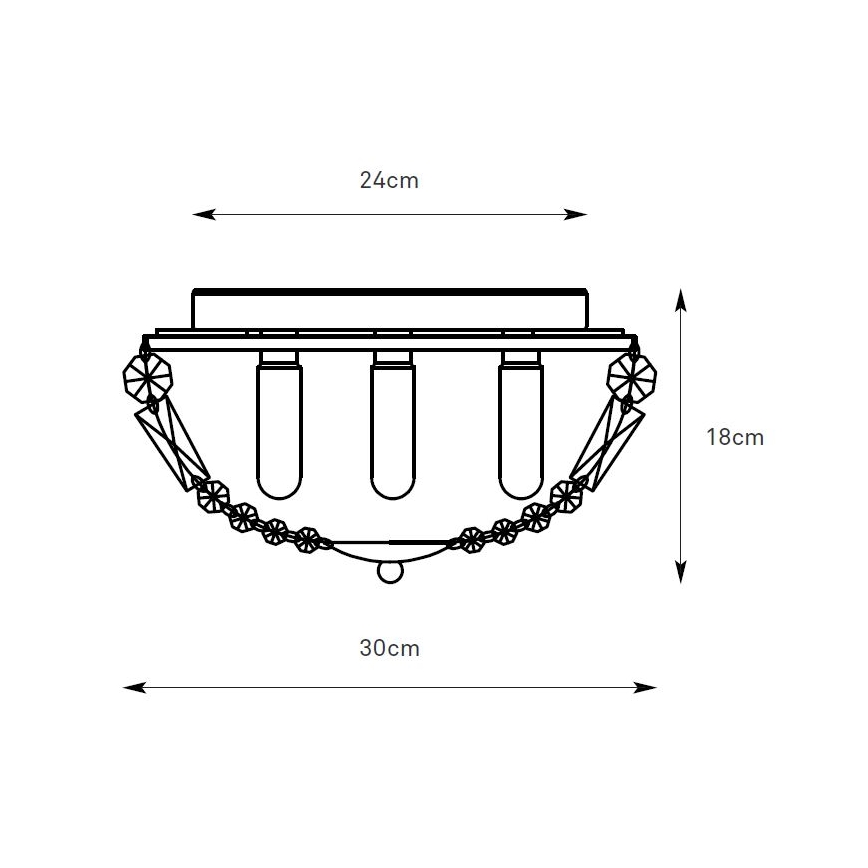 Markslöjd 109031 - Stropna svetilka za kopalnico ESTELLE 3xG9/20W/230V, premer 30 cm, IP44, medenina