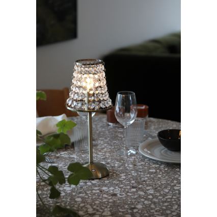 Markslöjd 109125 - LED polnilna namizna svetilka na dotik z zatemnitvijo LIORA 1xE14/2W/2000 mAh medenina
